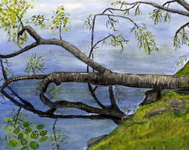 Tiedosto:029. Aira Valimaa, kelluva puu II, tempera.jpg