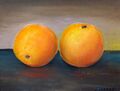 maalaus, jossa kaksi appelsiinia