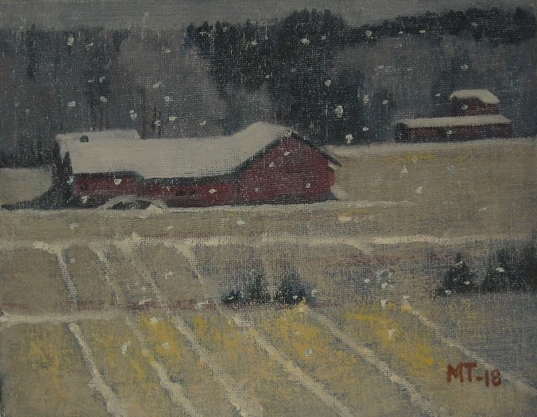 Tiedosto:Mervi Turtiainen, Ensilumi 2018, oljyvari edit.jpg