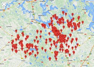 Google Maps : Häme-Wikin artikkelit kartalla