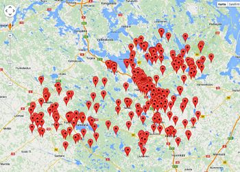 Google Maps : Häme-Wikin artikkelit kartalla