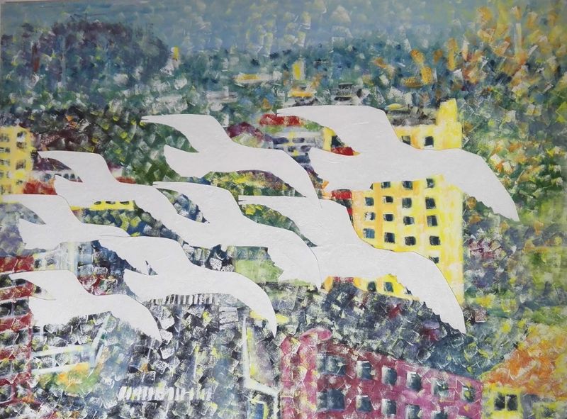 Tiedosto:0004, Inkeri Jurvanen, Lentoon, sekatekniikka.jpg