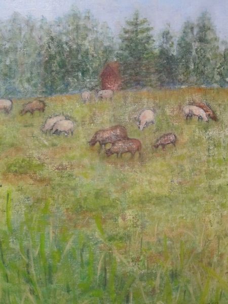 Tiedosto:Paivi Kurronen, Kesaaamu, oljyvari.jpg