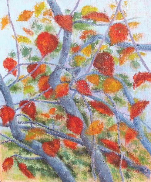 Tiedosto:Paivi Kurronen, Voiko omenapuuta rakastaa 2017 oljyvari.jpg