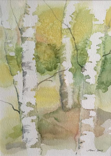 Tiedosto:Mervi Turtiainen, Koivut 2., 2009, akvarelli.jpg